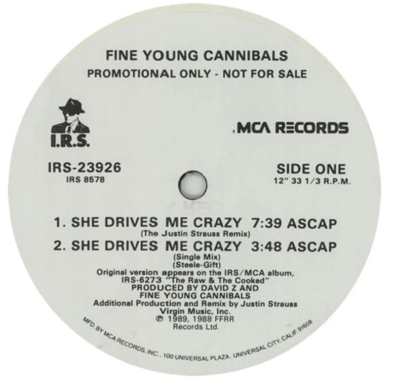 Fine Young Cannibals She Drives Me Crazy UK Promo 12" vinyl