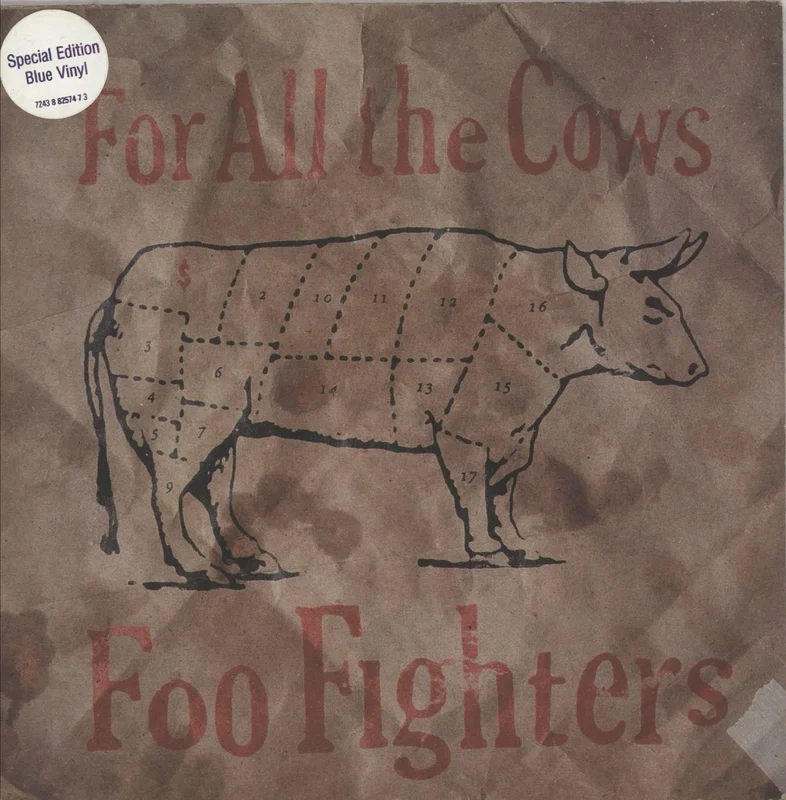 Foo Fighters For All The Cows - Blue Vinyl - VG UK 7" vinyl