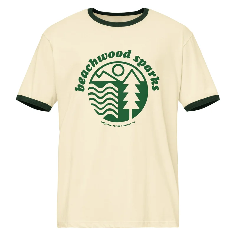 Forest Green Beachwood Sparks Unisex Ringer T-Shirt