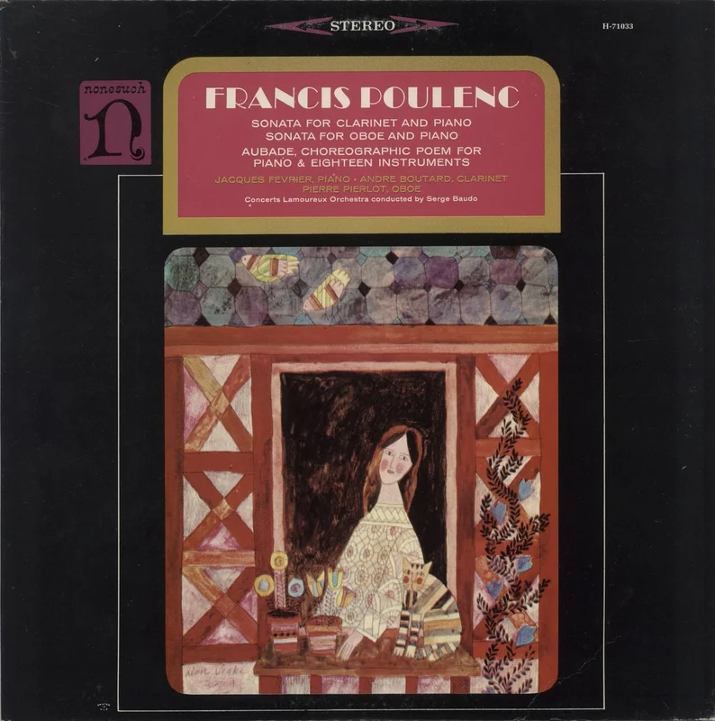 Francis Poulenc Sonata For Clarinet And Piano / Sonata For Oboe And Piano / Aubade, Choreographic Poem For Piano & E Canadian Promo Vinyl LP