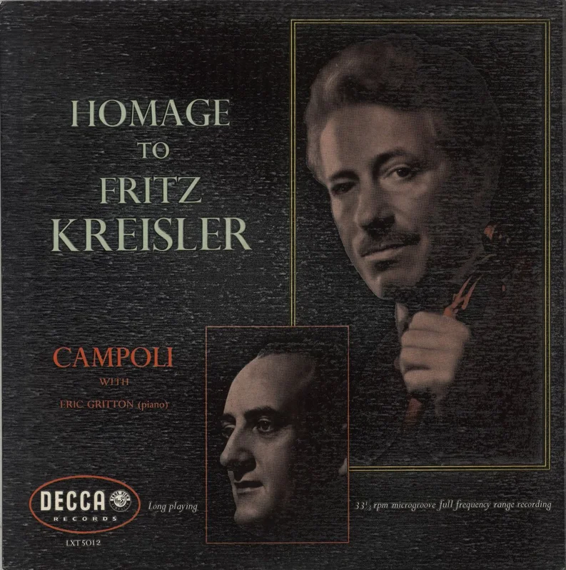 Fritz Kreisler Homage to Fritz Keisler UK Vinyl LP