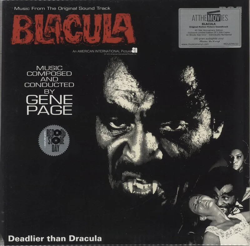 Gene Page Blacula - 45th Year Anniversary Edition - 180 Gram Bloody Red Vinyl - RSD17 UK Vinyl LP