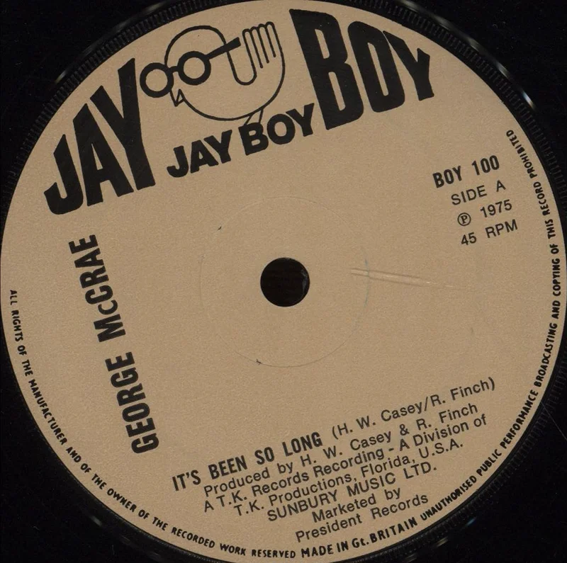George McCrae It's Been So Long - solid UK 7" vinyl