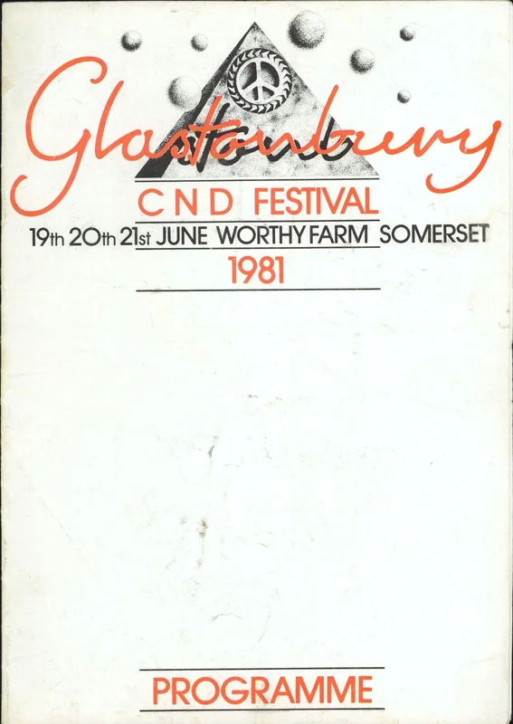 Glastonbury 1981 CND Festival UK Tour programme
