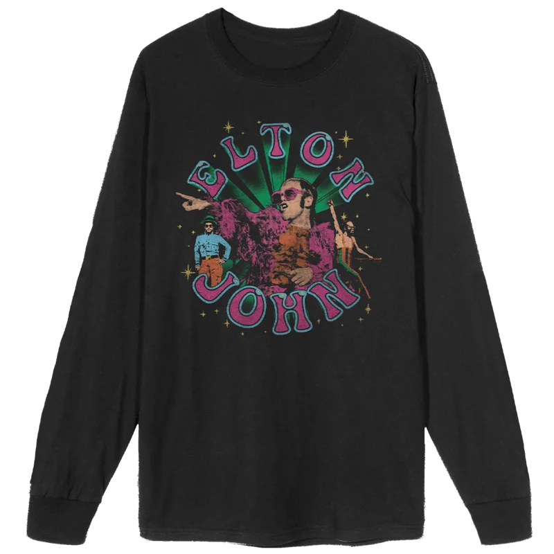 Glow Retro Collage Photo Longsleeve T-Shirt