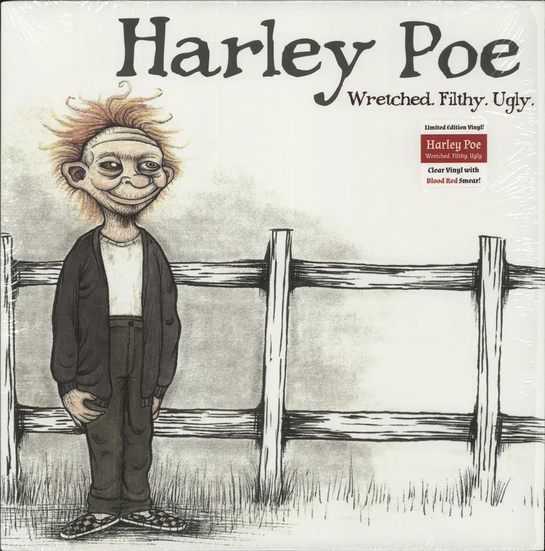 Harley Poe Wretched. Filthy. Ugly. - Clear Red Swirl Vinyl US Vinyl LP