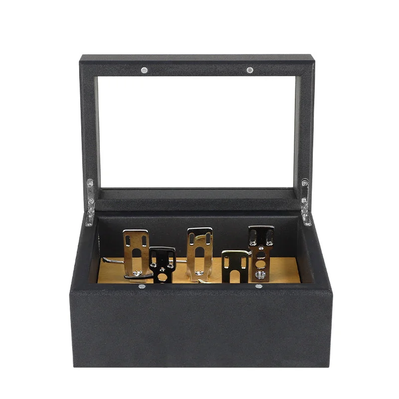 Headshell Storage Box with Glass Lid Holds 5 Cartridges / Headshells