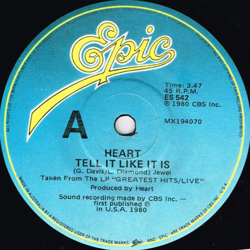 Heart  Tell It Like It Is (VG+/Generic)
