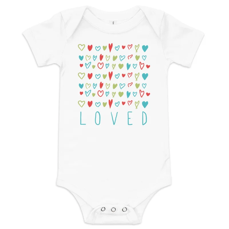 Hearts Onesie Athletic Heather