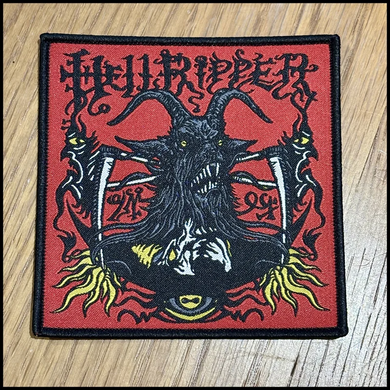HELLRIPPER: official HAIL THE GOAT patch Red border