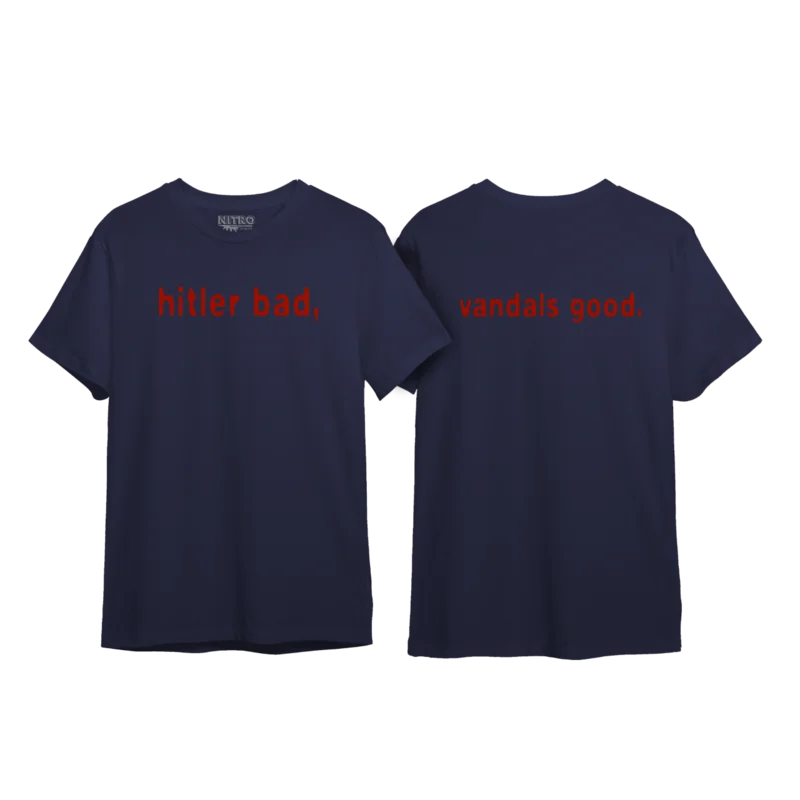 Hitler Bad, Vandals Good (Navy/Red T-Shirt)