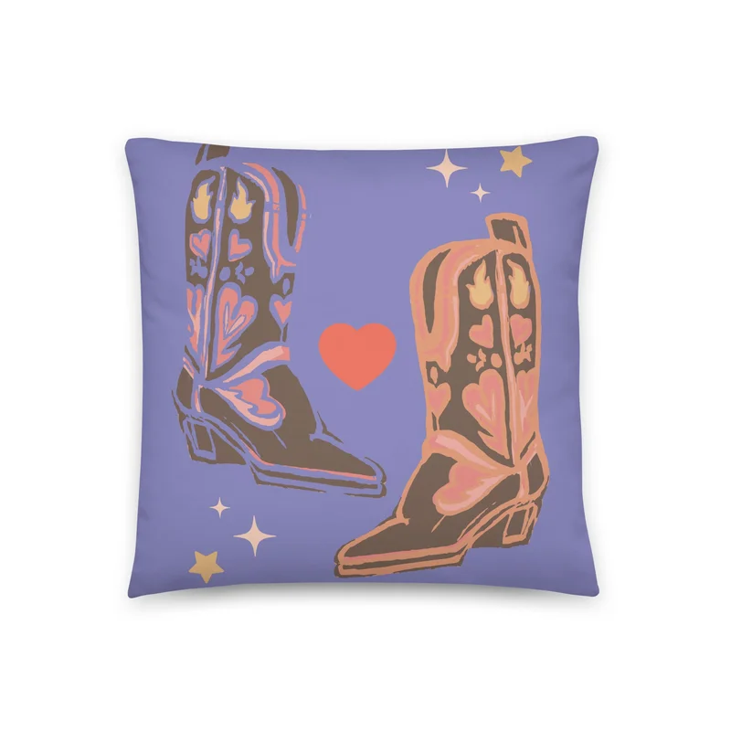 Howdy Boots Throw Pillow