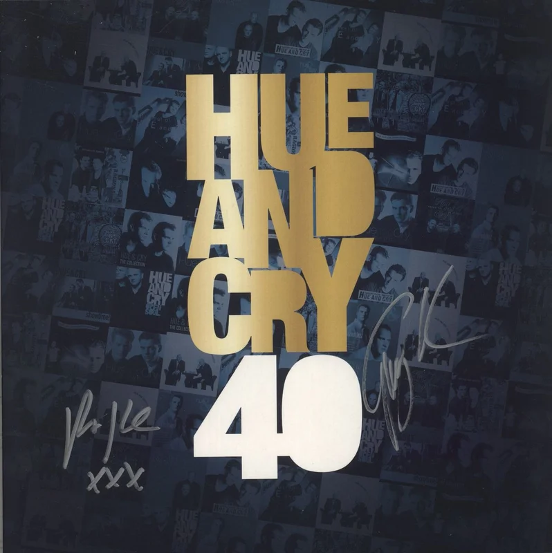 Hue & Cry Hue And Cry 40 - Blue Vinyl & Yellow Vinyl + Autographed UK 2-LP vinyl set