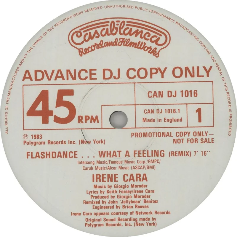 Irene Cara Flashdance... What A Feeling UK Promo 12" vinyl