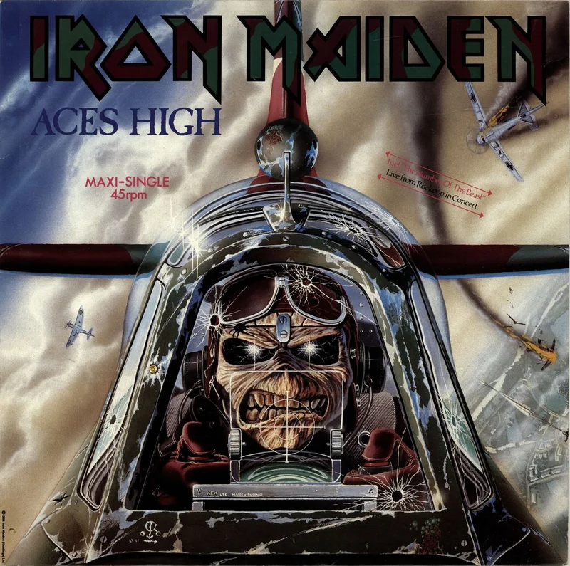 Iron Maiden Aces High - EX German 12" vinyl