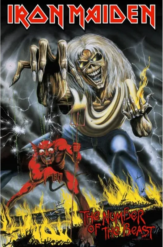 IRON MAIDEN: official THE NUMBER OF THE BEAST large flag / textile poster