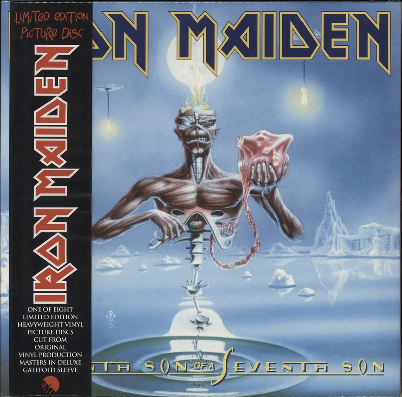 Iron Maiden Seventh Son Of A Seventh Son + Obi - Sealed & promo stickered UK Promo Picture disc LP