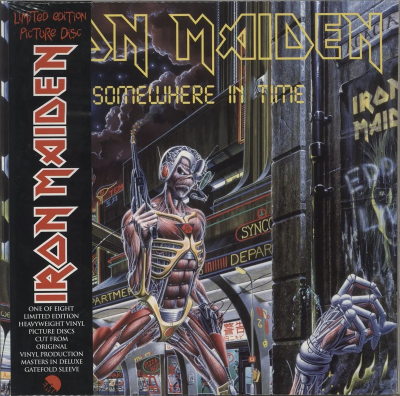 Iron Maiden Somewhere In Time + Obi - Sealed & promo sticker UK Picture disc LP