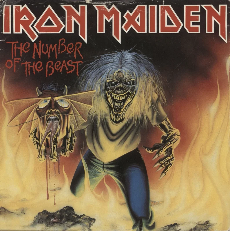 Iron Maiden The Number Of The Beast - Red Vinyl + P/S - VG UK 7" vinyl