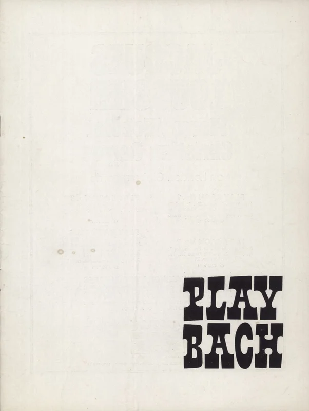 Jacques Loussier Play Bach UK Tour programme