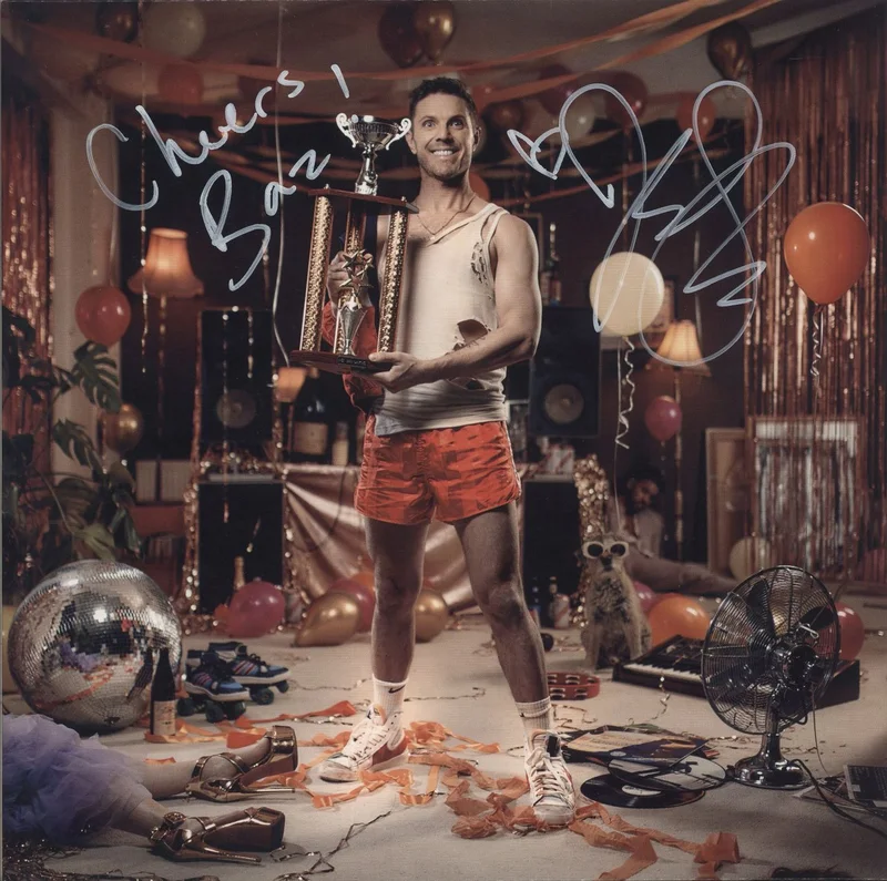 Jake Shears Last Man Dancing - Orange Vinyl - Autographed UK Vinyl LP