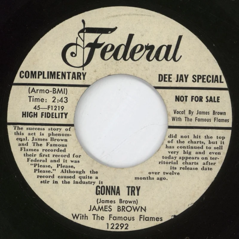 James Brown Gonna Try / Can't Be The Same US 7" vinyl