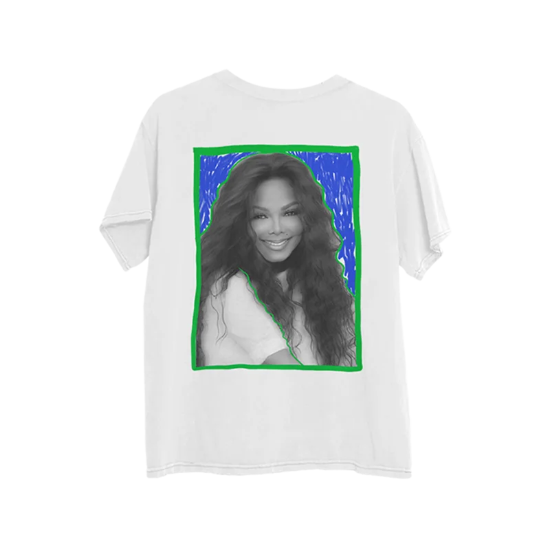 Janet Jackson White Sketch T-Shirt