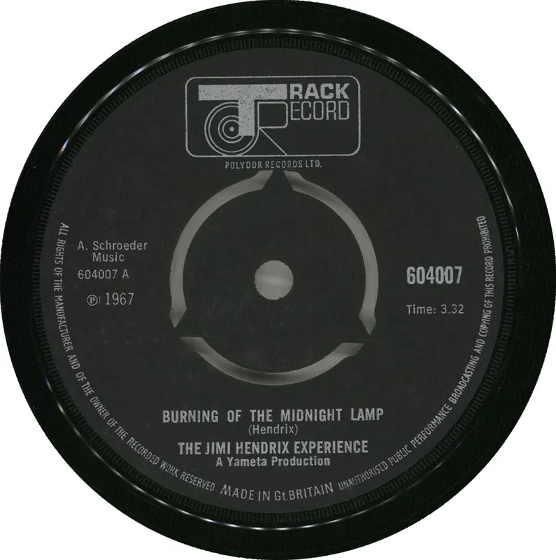 Jimi Hendrix Burning Of The Midnight Lamp - 3pr - VG UK 7" vinyl
