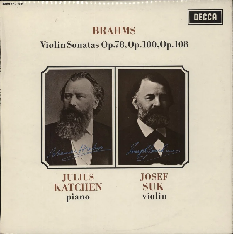 Johannes Brahms Violin Sonatas Op. 78, 100, 108 UK Vinyl LP