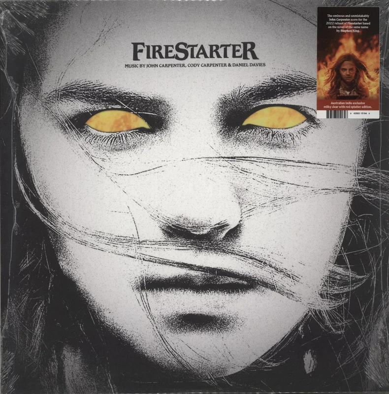John Carpenter Firestarter - Clear W/ Red Splatter Vinyl - Sealed Australian Vinyl LP