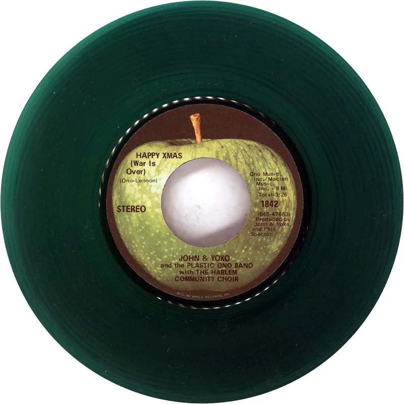 John Lennon Happy Xmas (War Is Over) - Green Vinyl US 7" vinyl