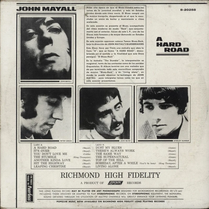 John Mayall A Hard Road Mexican Vinyl LP