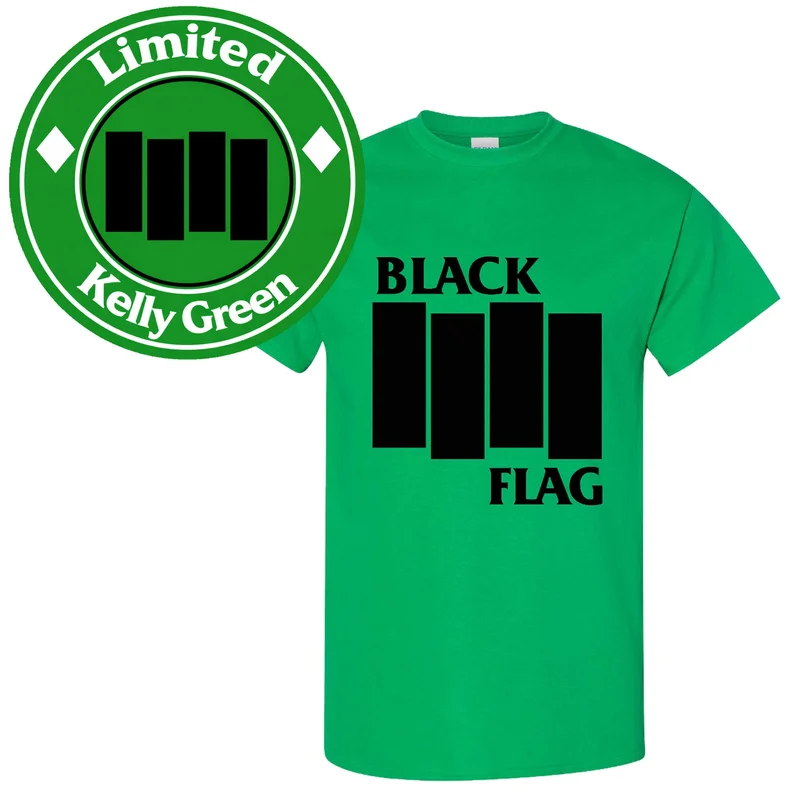 Kelly Green Black Flag T-Shirt - The Bars and Logo on a Kelly Green Shirt Kelly Green