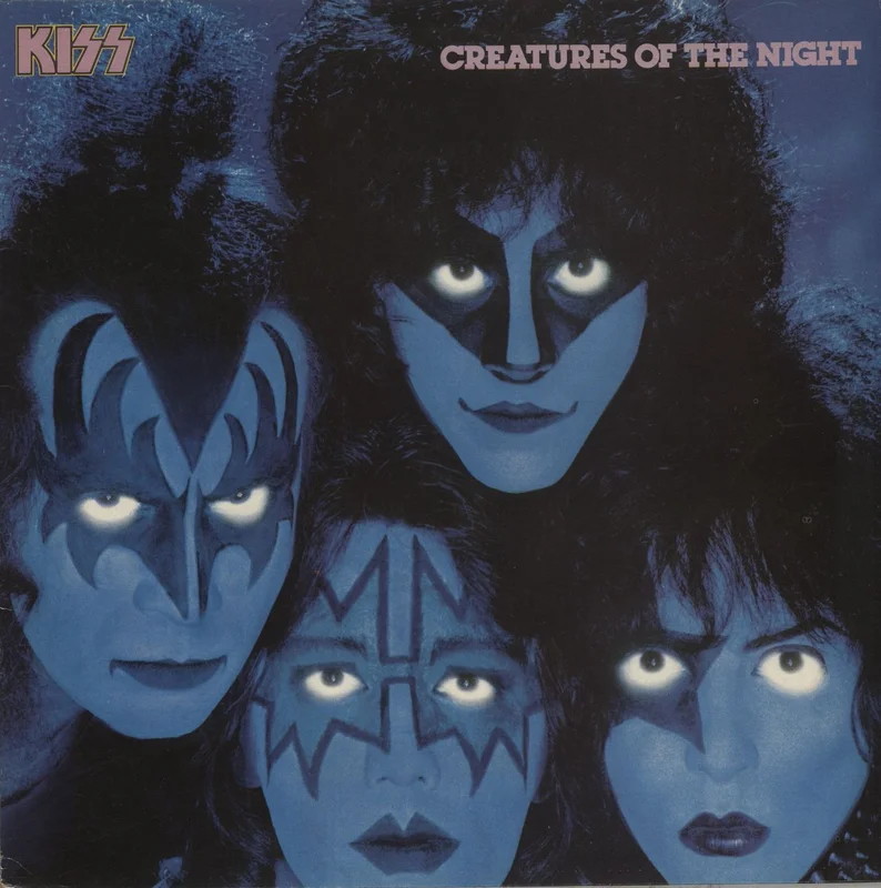 Kiss Creatures Of The Night - gold promo stamp UK Vinyl LP