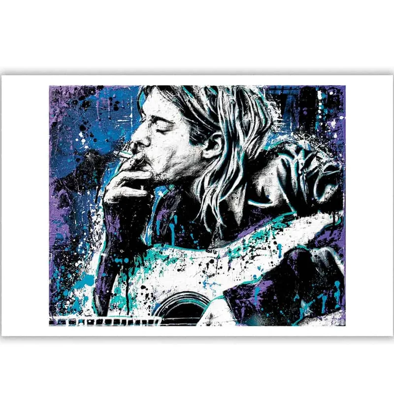 Kurt Cobain Smokin Art Print