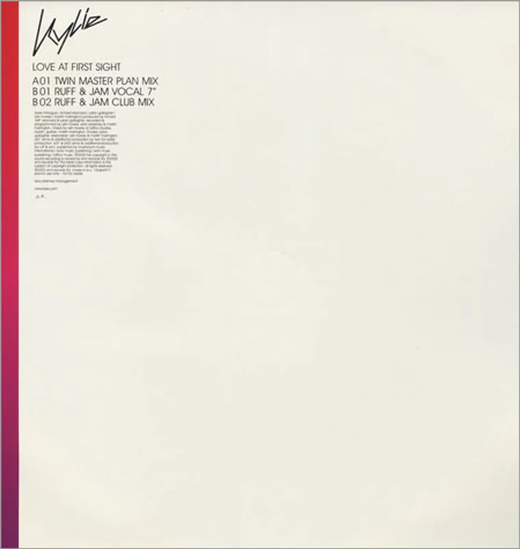 Kylie Minogue Love At First Sight - Twin Master Plan Mix UK Promo 12" vinyl
