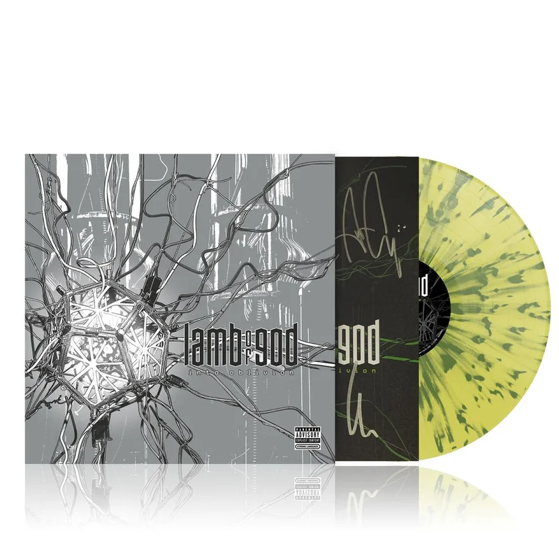 Lamb Of God Into Oblivion - Transparent Light Yellow-Green Splatter Vinyl + Signed Art Card - Sealed UK Vinyl LP