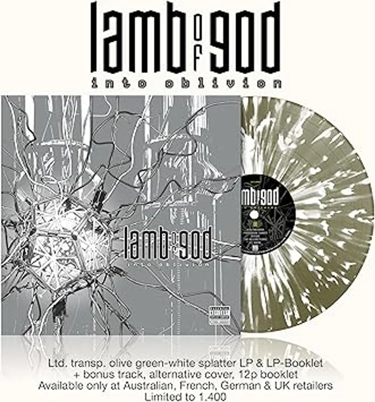 Lamb Of God Into Oblivion - Transparent Olive Green & White Splatter Vinyl - Sealed UK Vinyl LP