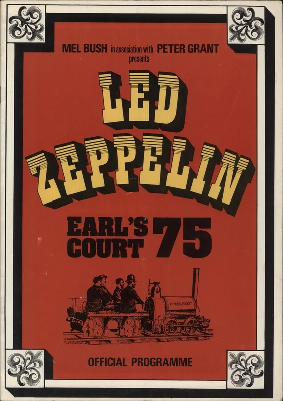 Led Zeppelin Earl's Court 75 + 24th Ticket UK Tour programme