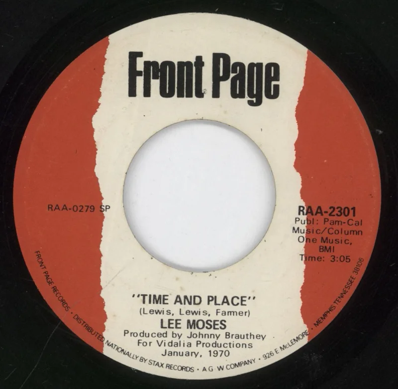 Lee Moses Time And Place / I Can't Take No Chances US 7" vinyl