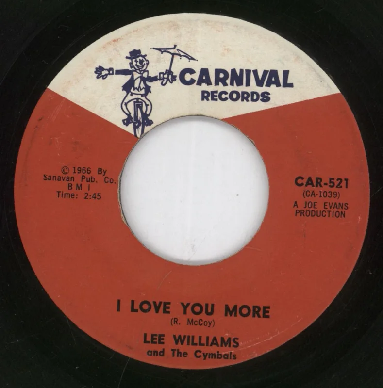Lee Williams & The Cymbals I Love You More / I'll Be Gone US 7" vinyl