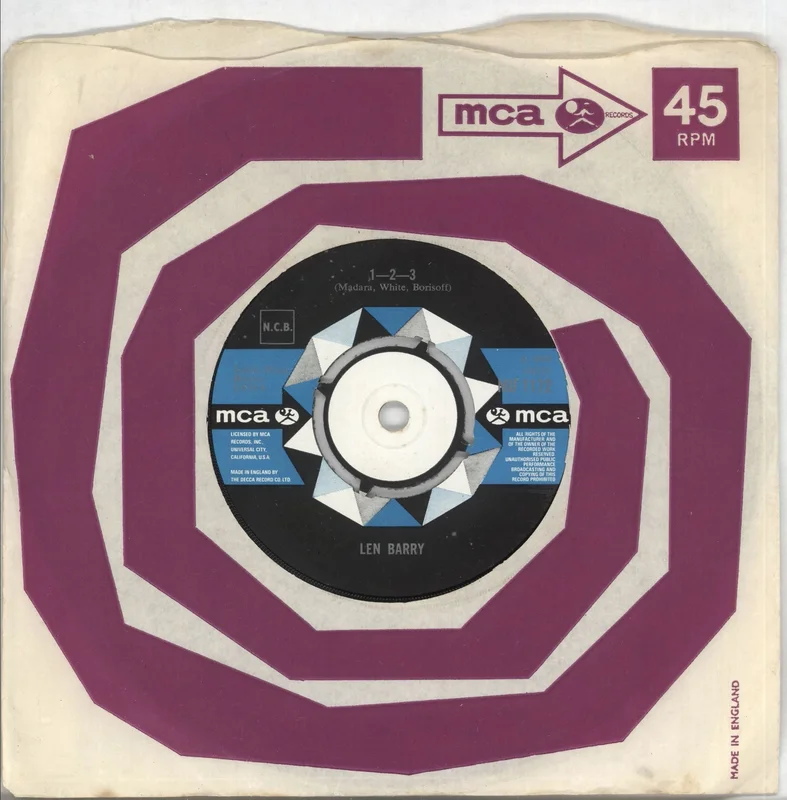 Len Barry 1-2-3 (One Two Three) UK 7" vinyl