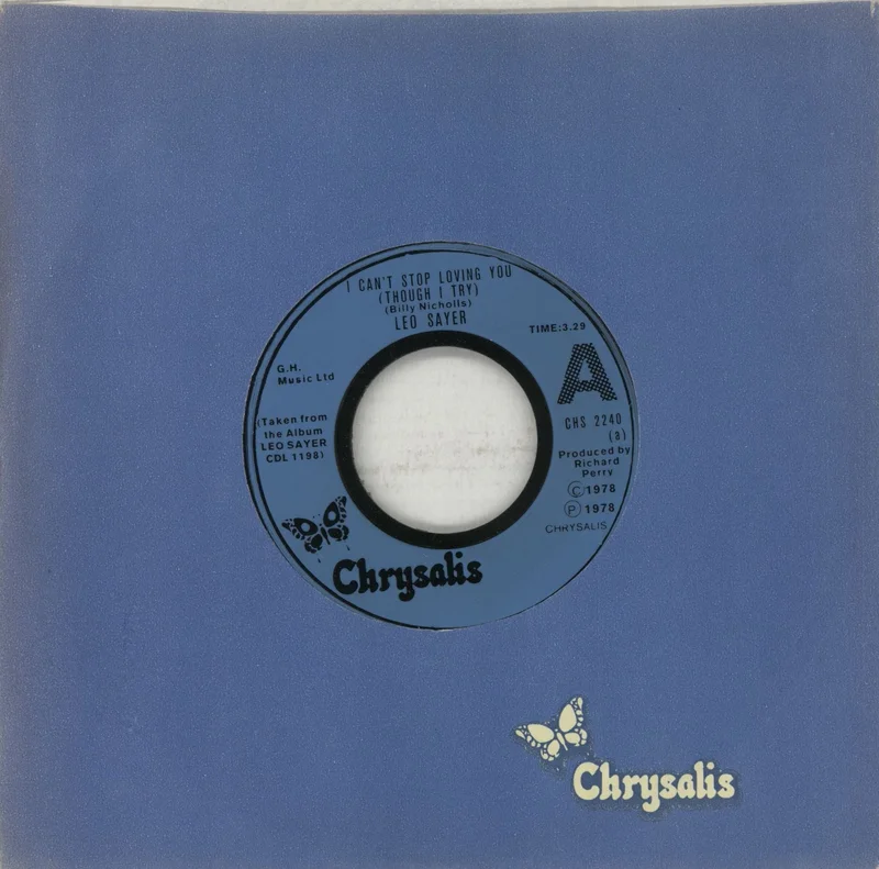 Leo Sayer I Can't Stop Loving You - Inj Wide UK 7" vinyl