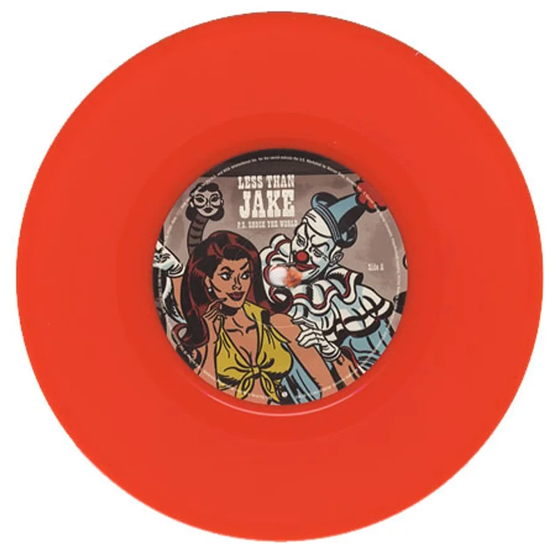 Less Than Jake P.S. Shock The World - Orange Vinyl UK 7" vinyl