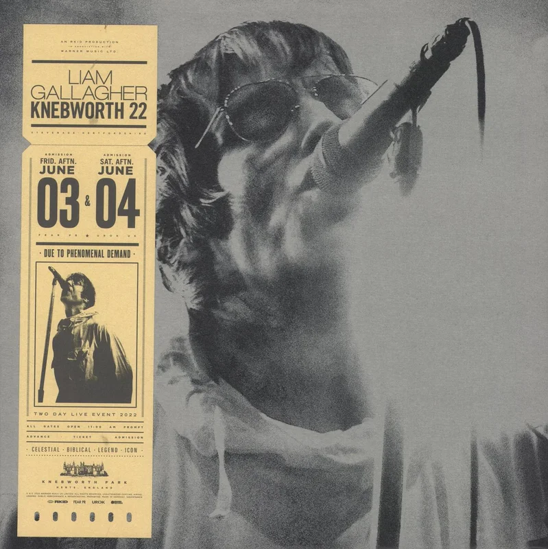 Liam Gallagher Knebworth 22 - Sun Yellow Vinyl + Poster & Replica Ticket UK 2-LP vinyl set