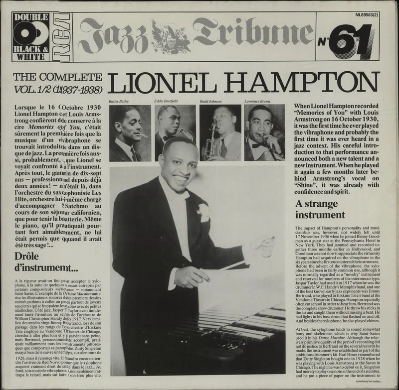 Lionel Hampton The Complete Lionel Hampton Vol. 1/2 (1937-1938) German 2-LP vinyl set