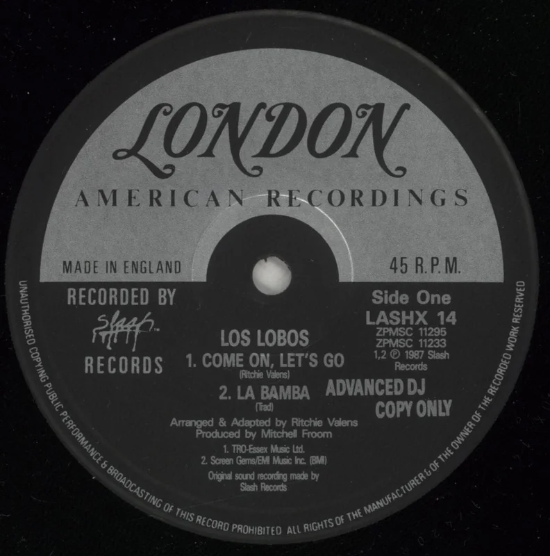 Los Lobos Come On, Let's Go - Promo UK Promo 12" vinyl