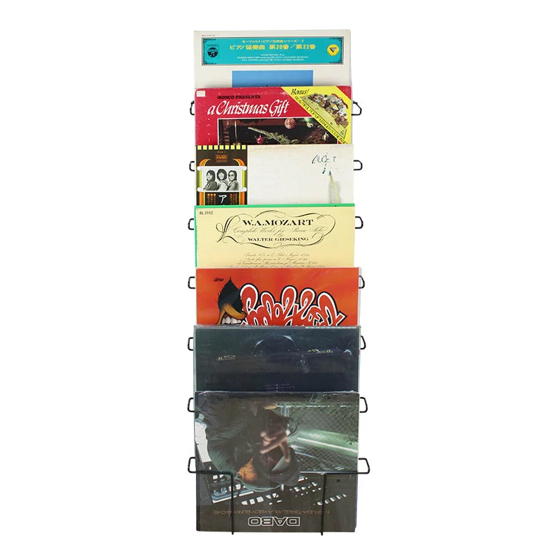 LP Wall Display Rack Metal On-Wall Vinyl Record Display for 35 LPs
