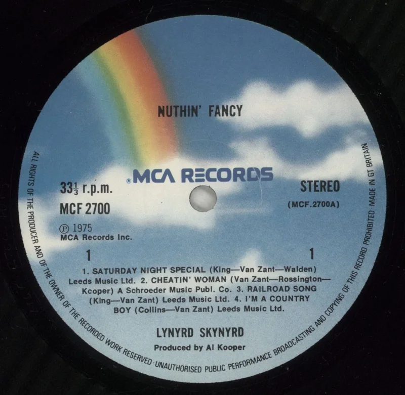Lynyrd Skynyrd Nuthin' Fancy UK Vinyl LP