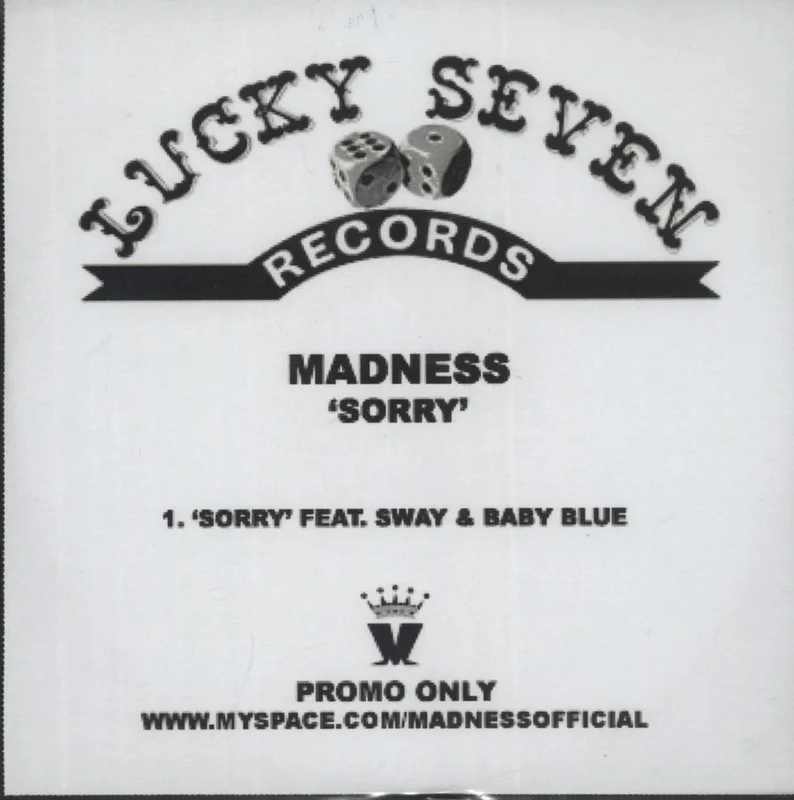 Madness Sorry - Feat. Sway & Baby Blue UK Promo CD-R acetate